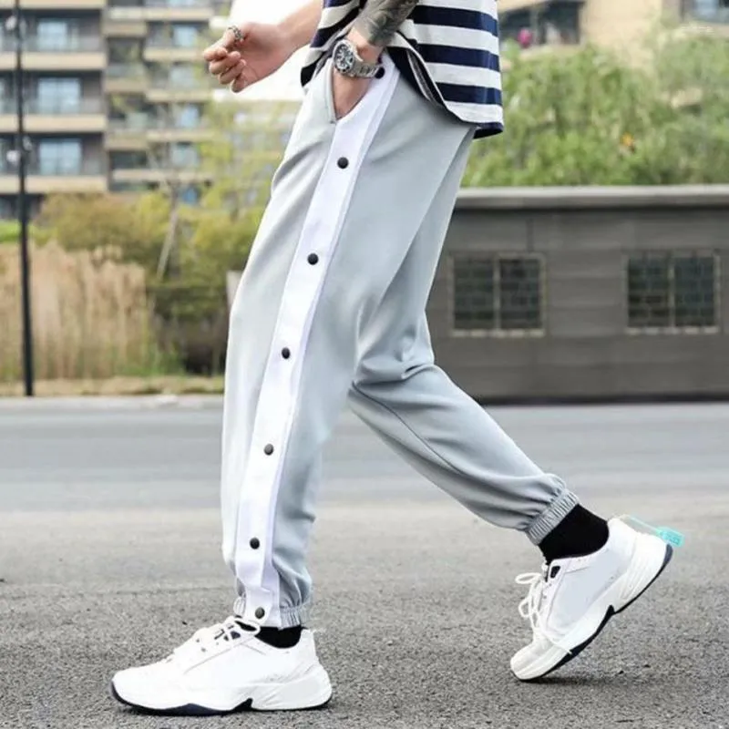 Hip Hop Sports Loose Track Pants Men With Buttoned Side Button For  Basketball Training And Casual Wear Pantalones Hombre From Tonethiny,  $20.24 | DHgate.Com