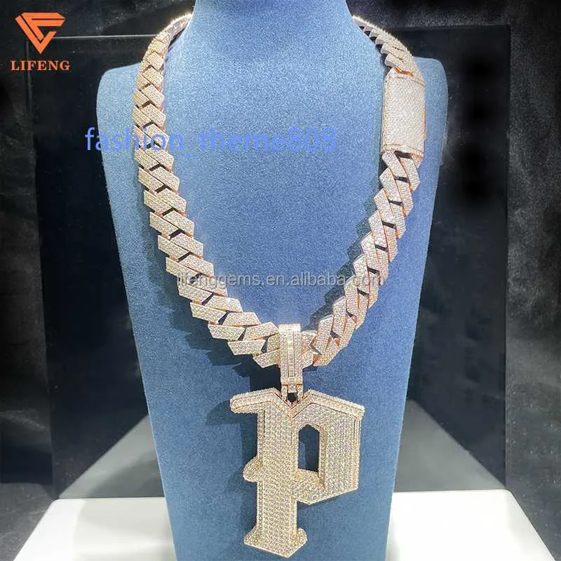 Collana di gioielli di lusso Hip Hop di design caldo personalizzato in argento 925 Vvs Moissanite Gioielleria raffinata Collana con ciondolo Moissanite per Roper