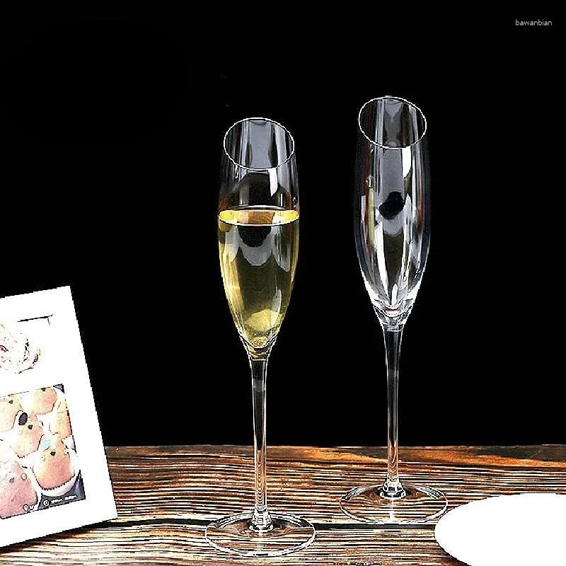 Wijnglazen 2 stks loodvrij kristalglasbeker Champagne Wedding Party Flutes Bevel Home Bardrinkware Vasos de Vidrio 220ml