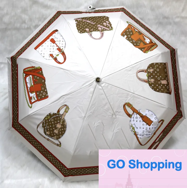 Parapluie pliant imprimé de styliste, résistant à l'écran solaire et à la pluie, pour femmes