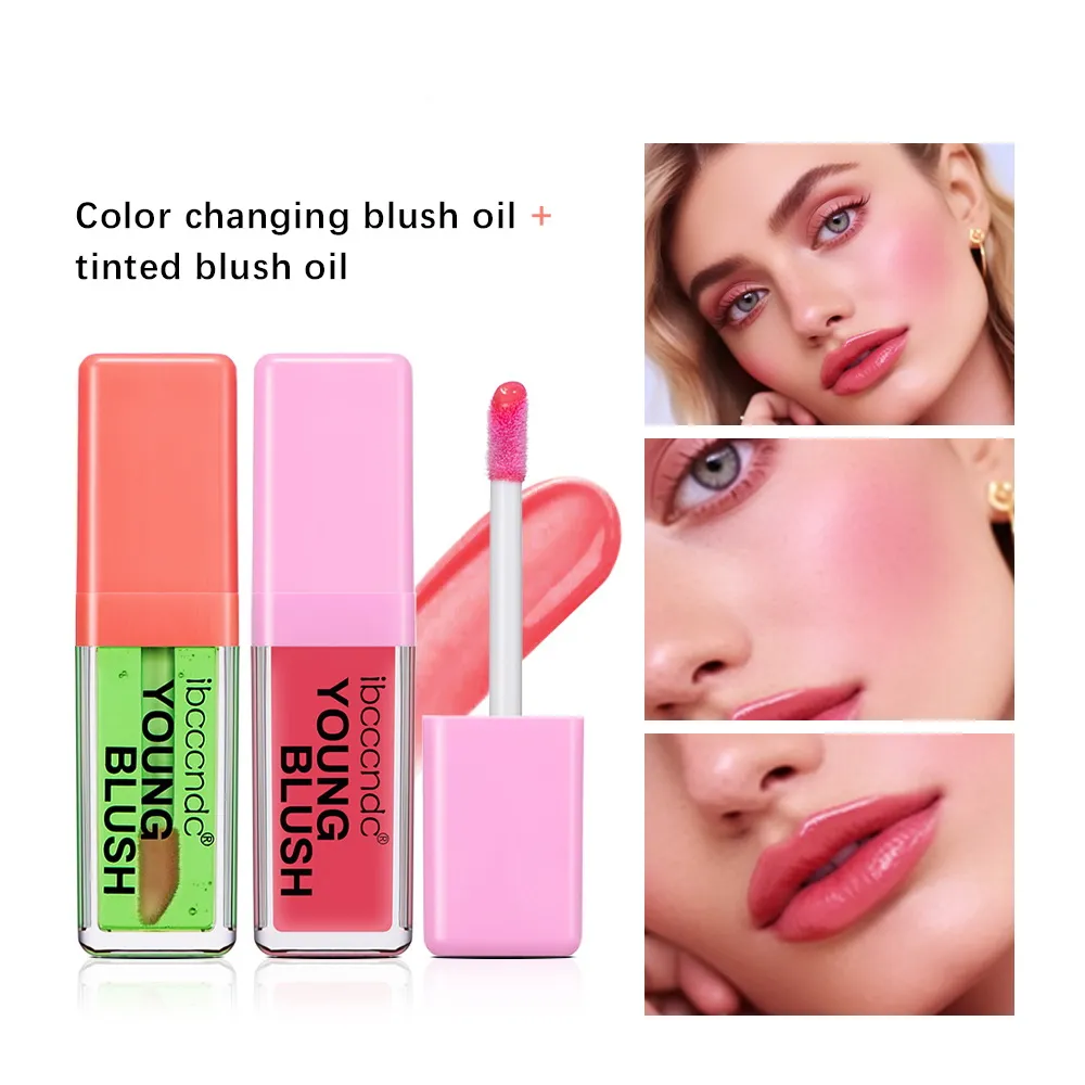 Ibcccndc jonge vloeibare blush glans kleur veranderende blusher-olie getinte langdurige natuurlijk gemakkelijk te dragen waterdichte make-up