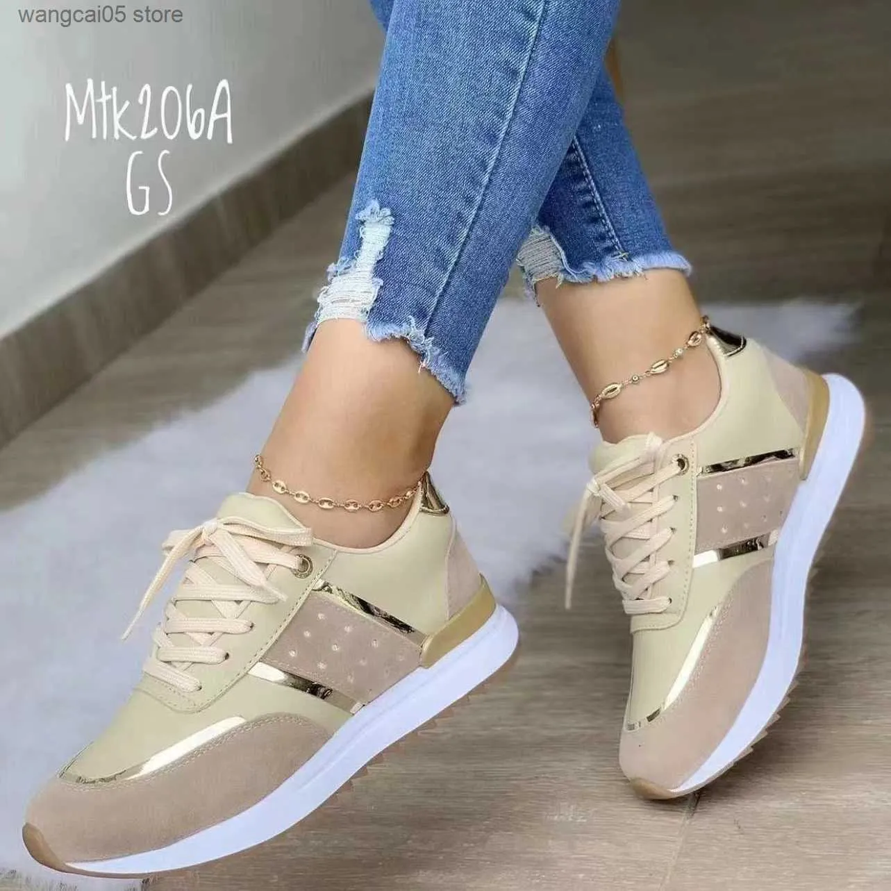 Dress Shoes 2023 dames sneakers platform schoenen lederen patchwork casual sport schoenen dames buiten hardlopen gevulkaniseerde schoenen zapatillas mujer t230818