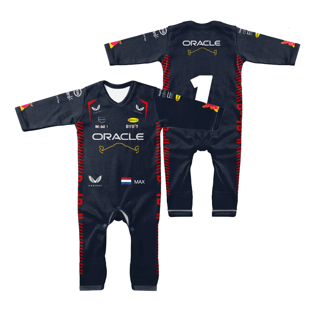 Rompers Racing Competition Outdoor Extreme Sports Red Animal Team Bull Baby Jumpsuit 3-24m Winnaar Fans Bebe Creeper 230817