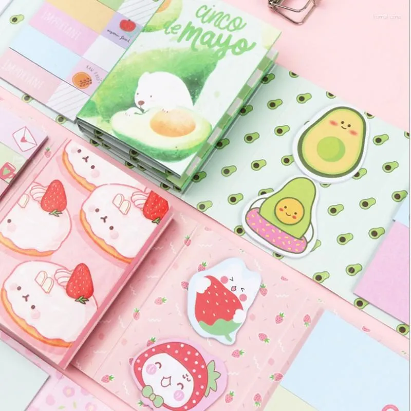 Present Wrap 10packs per parti Fruit Memo Planner Decoration Dagbok Student Stationery Reward School N Times Sticky Collage Scrapbook