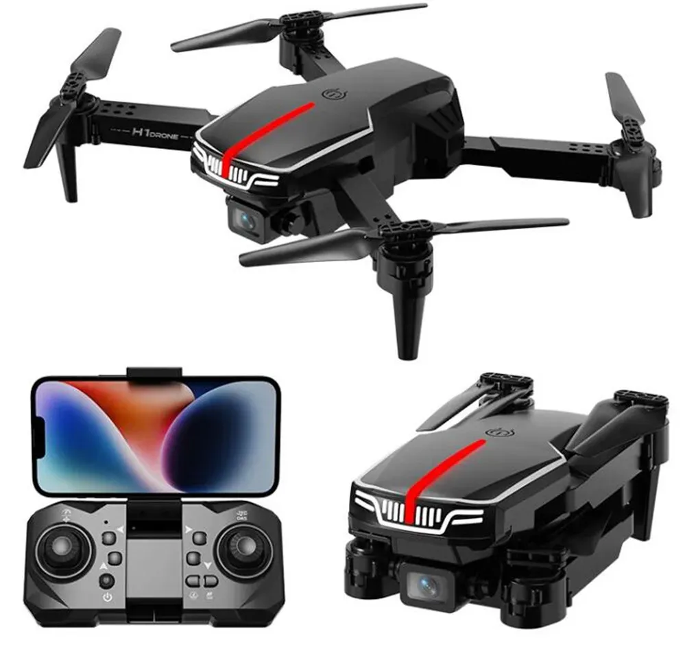 Toptan H1 Mini Drone HD Çift Kamera E88 Quadcopter Oyuncak Hediyeleri Gerçek Zamanlı Şanzıman Fırçasız Motor Profesyonel Dron