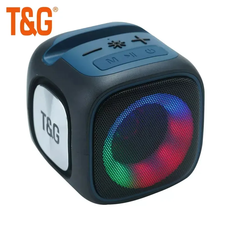 ミニワイヤレスBluetoothスピーカー、TGキュービックRGB LED