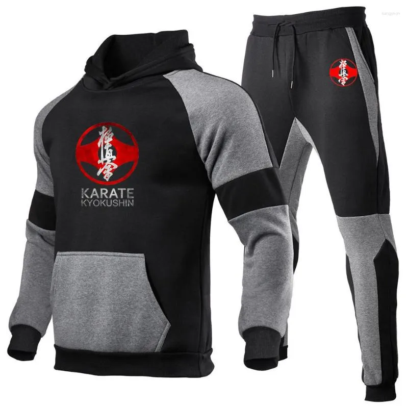 Men's 2-Piece Tracksuit Set: Kyokushin Karate 2024 Print, High-Quality  Suits, Solid Color Harajuku Style Sweater Sweatpants