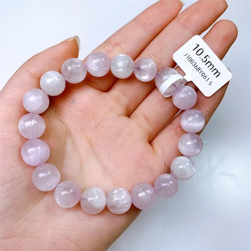 Bangle Natural Kunzite Bransoletka moda Kobiety Uzdrawianie biżuterii kamień szlachetny Reiki Energy Stone Holiday Gift 1PCS 10,5 mm