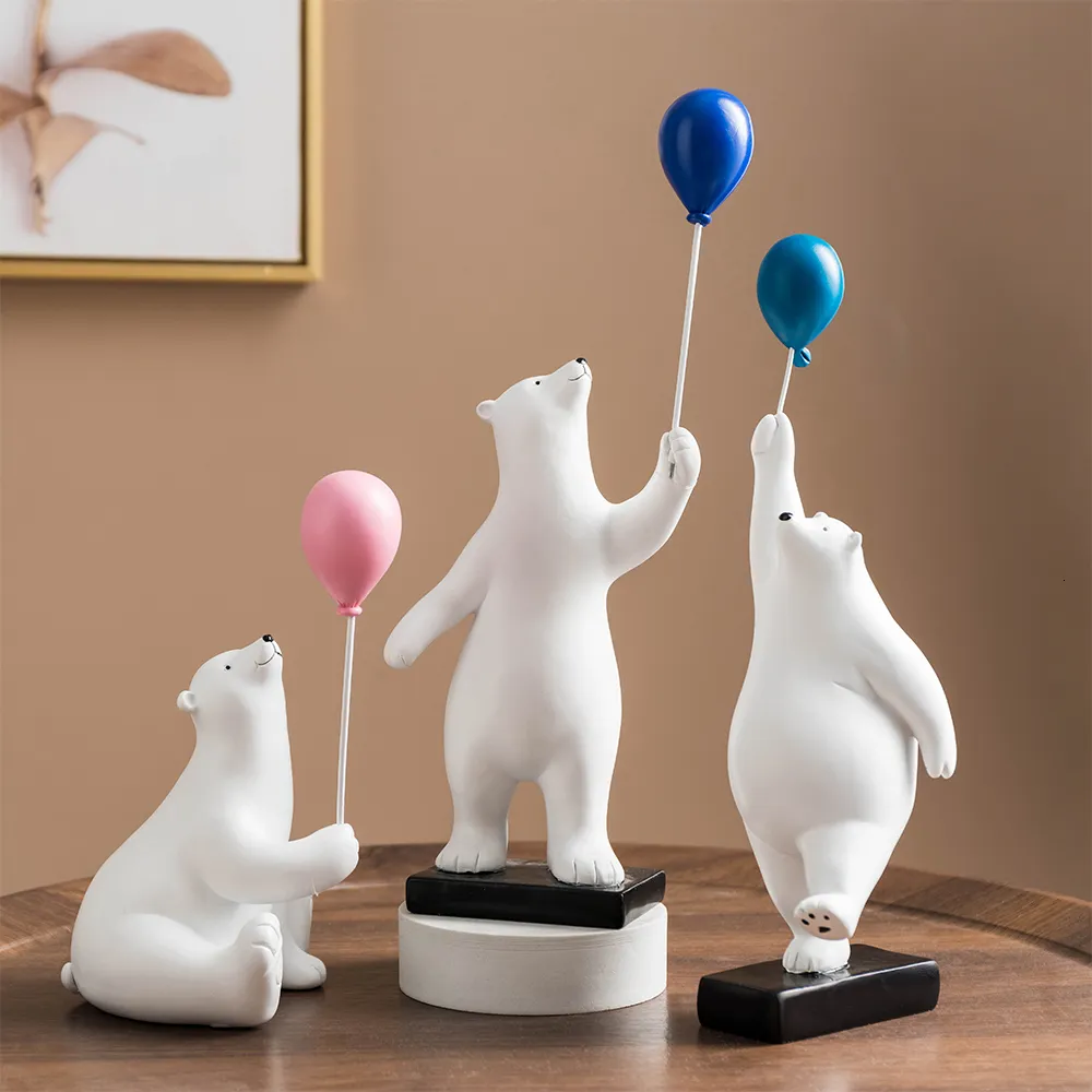 Decoratieve objecten Figurines Ins Style Resin polaire ballonbeer ornamenten Modern Simple Forme Design Creative Mooie Home Office Decor Kid's Gift 230817