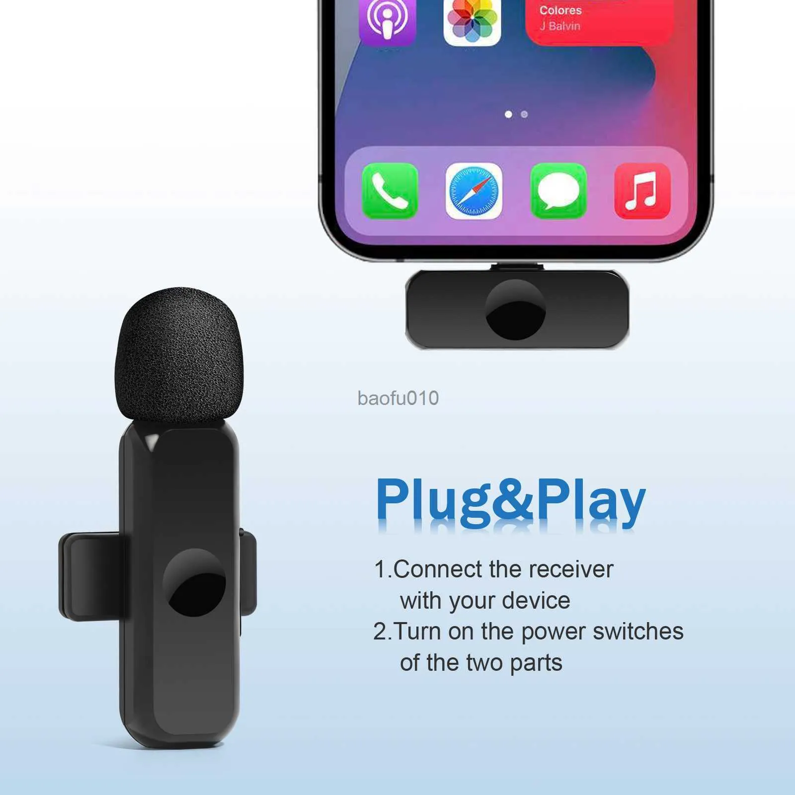Microphones Telele K2 Wireless Lavalier Microphone Mini Stereo Mic for IPhone Android Live Broadcast Gaming Phone Audio Recording HKD230818