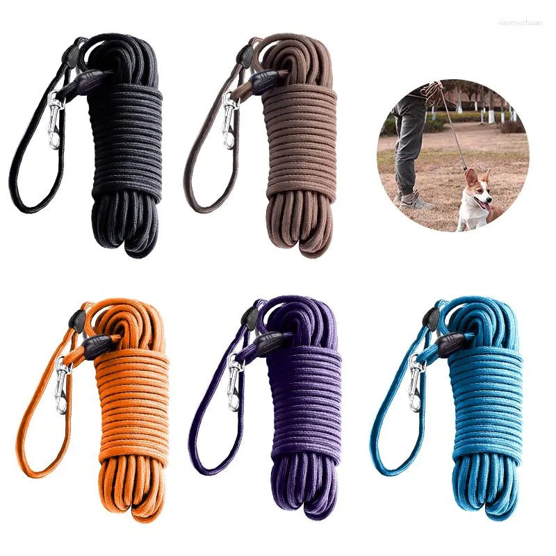 Dog Collars 5M/10M/15M Long Rope Leashes Medium Outside Training Camping Walking Hiking Leash With Handle Supplies