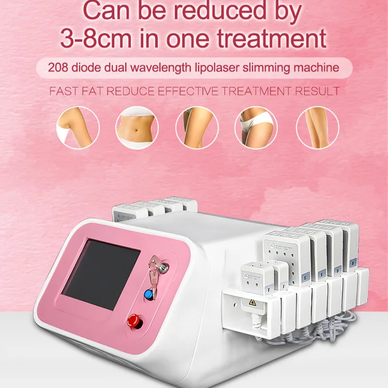 Red light 208 diodes laser slimming machine Cellulite Reduce Laser980nm 660 Dual wavelength Body fat reduction body shaping Body Contouring massage 1
