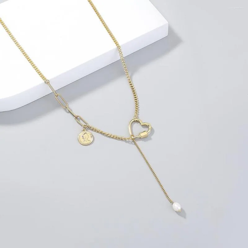 Collier en perles d'eau douce naturelles ovales en forme de cœur pour femme, simple, élégant, tendance, bijoux, cadeau_voghion.com