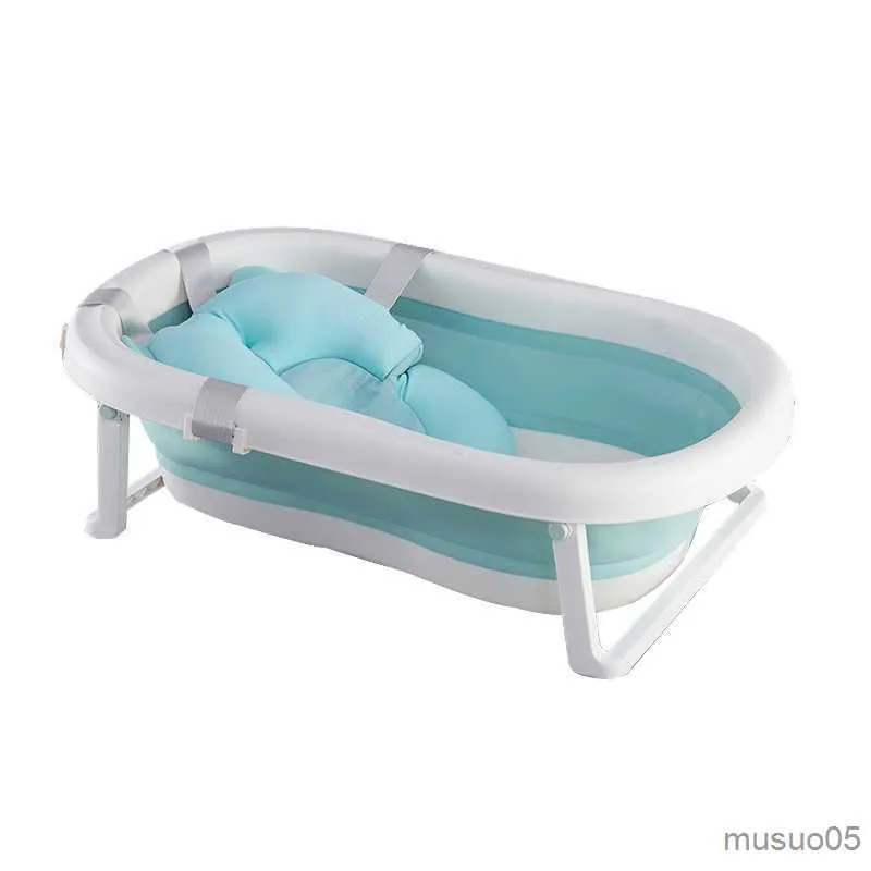 Bathing Tubs Seats Newborn Baby Folding Bath Tub Baby Shampoo Tub Bath Body Washing Portable Foldable Children Safe Kids Bathtub R230818