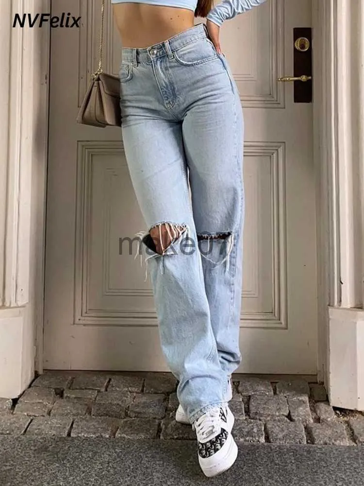 Jeans Para Mujeres Jeans De Fit Suelto De Mujer 2022 Pierna Ancha