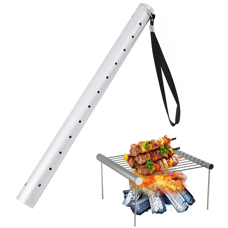 BBQ Grills Portable Mini Grill Collapsible rostfritt stålhållare Fällbara grilltillbehör för hemmapark Använd 230817