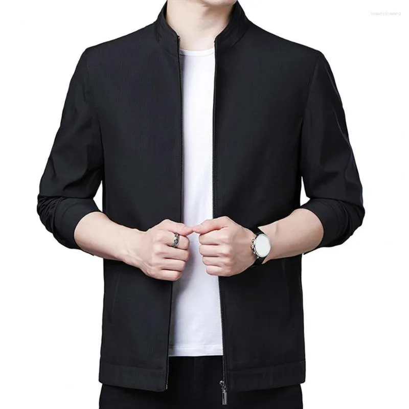 Mens Slim Fit Stand Collar Casual Jackets For Men With Long Sleeves, Zipper  Closure, And Pockets Perfect For Formal Business And Chaquetas Hombre From  Beautydressing, $20.4