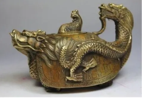 Obiekty dekoracyjne figurki Velho de Cobre Handwork Dragon Tea Pot 230817