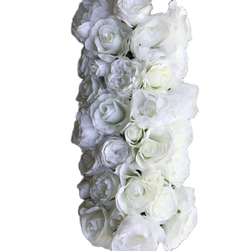 装飾花白人工シルク牡丹ローズアジサイフラワーランナー結婚式の装飾壁の背景 10 ピース/ロット TONGFENG