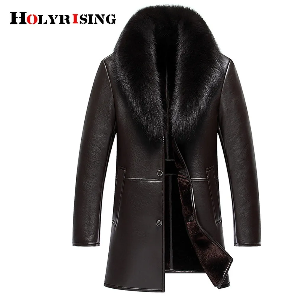 Vestes masculines holyrings chaqueta cuero hombre vestes en cuir décontractées épaissis les couches marron sud-sud.