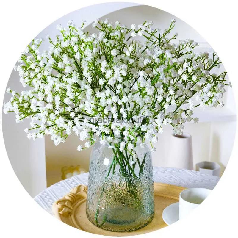 Decorative Flowers Wreaths 90Heads 52cm Babies Breath Artificial Plastic Gypsophila DIY Floral Bouquets Arrangement for Wedding Home Decoration HKD230818