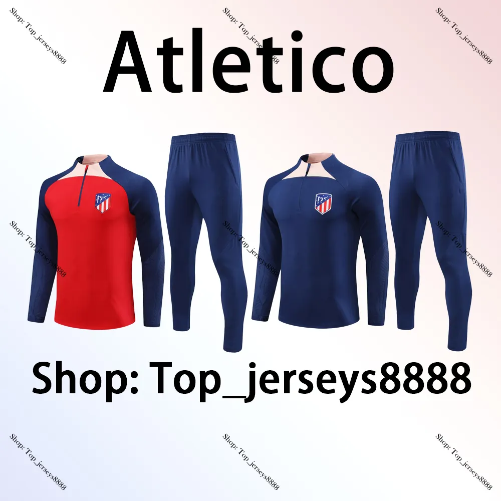 2023 2024 Adulto Masculino e Crianças Madrid Treino Chandal Futbol Futebol Terno de Treinamento 22 23 24 Atlético Tracksuits Set Men Camiseta de Football Jacket