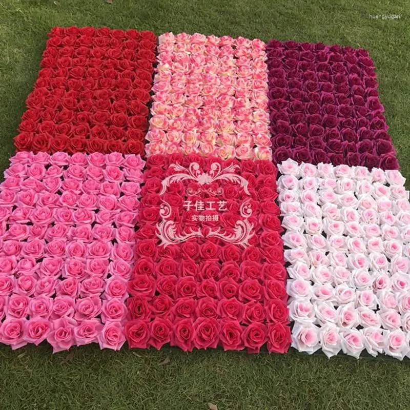 Decorative Flowers 10pcs 40 60cm Dahlia Rose Artificial Flower Wall Panel Decor Backdrop Wedding Party Event Birthday Shop Scene Layout