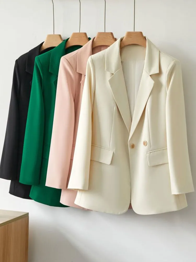 Womens Suits Blazers Women Solid DoubleBreasted Simple Classic Soft Elegant Allmatch Comfortable Chic Coats Fashion Top 230817