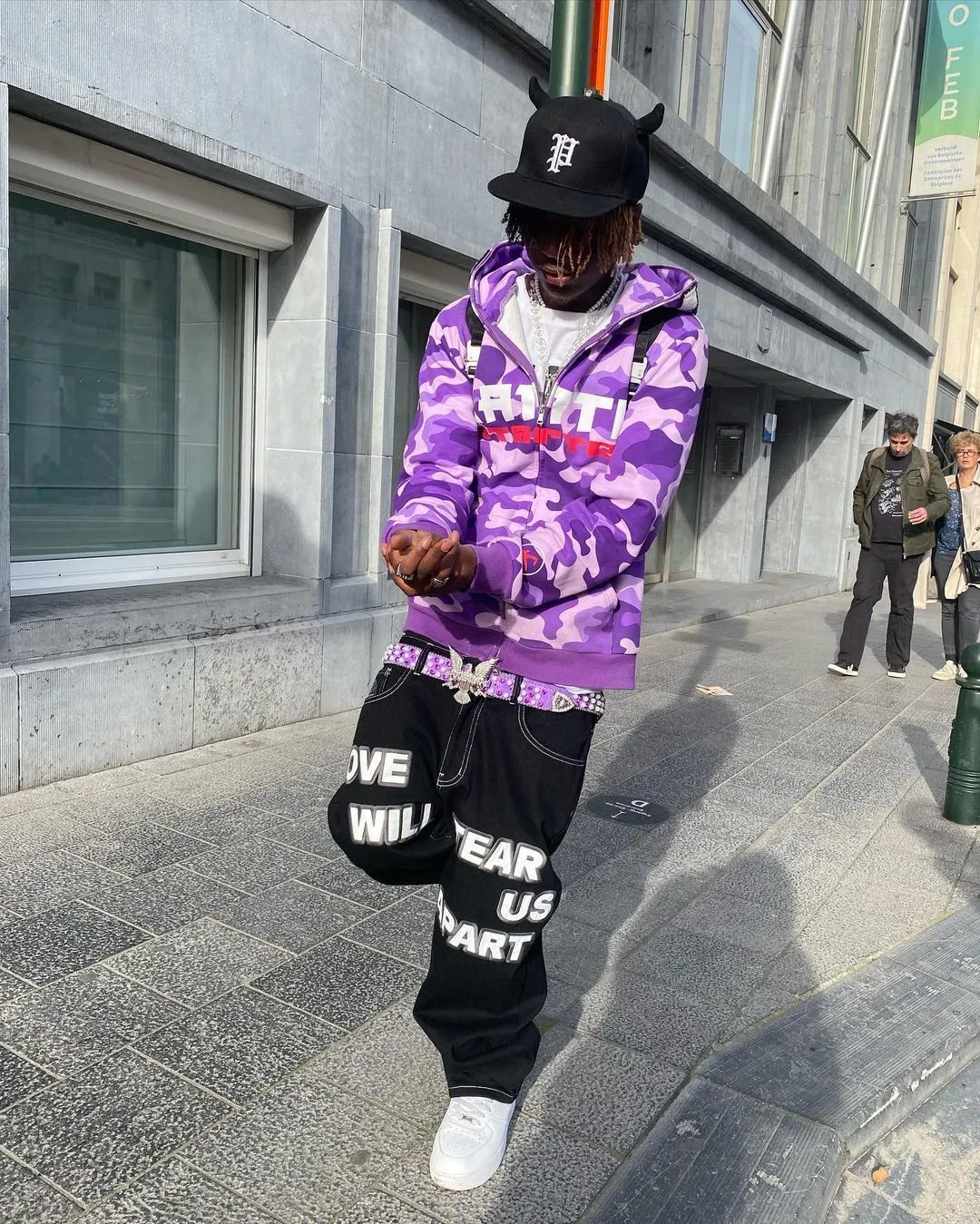 Vomanie 限定版 紫 スカジャン freesize y2K hiphop Y2K Moon Starry Sky Pattern Printed Purple Cowboy Loose Hip