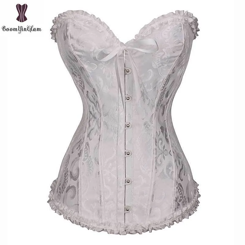 Vita pancia Shaper Drop Corsetto Prezzo all'ingrosso Overbust Lace Up Jacquard Floral Korset Outfit Plus Size Bustier Gothic 230825