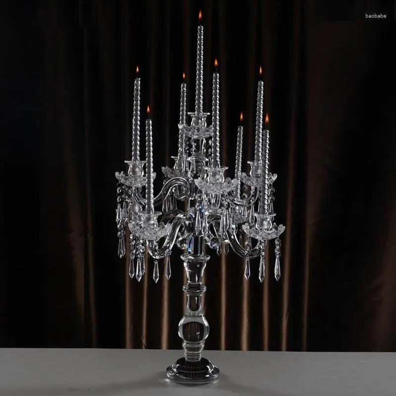 Candele Cancellai Singlenable Big 9 Arms Glass Table Centrotavola Decorazione per la casa Crystal