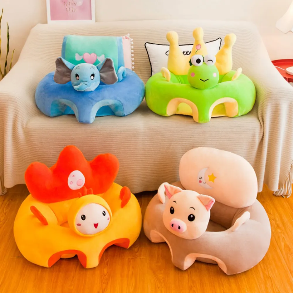 Plush Pillows Cushions Cute Cartoon Baby Sofa Cover Learning to Sit Seat Feeding Chair Case Kids Baby Sofa Skin Infant Baby Seat Sofa without Cotton 230817