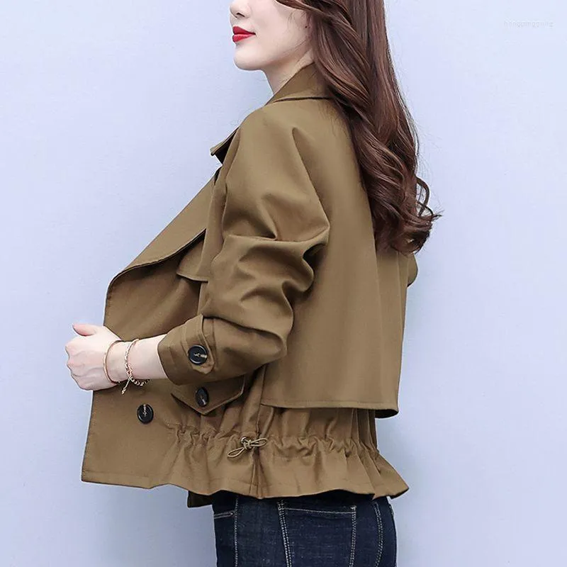 Jackets femininas roupas de primavera feminina moda coreana casaco curto solto 2023 Mulheres no estilo ocidental de mangas compridas jaqueta de lazer Windbreaker