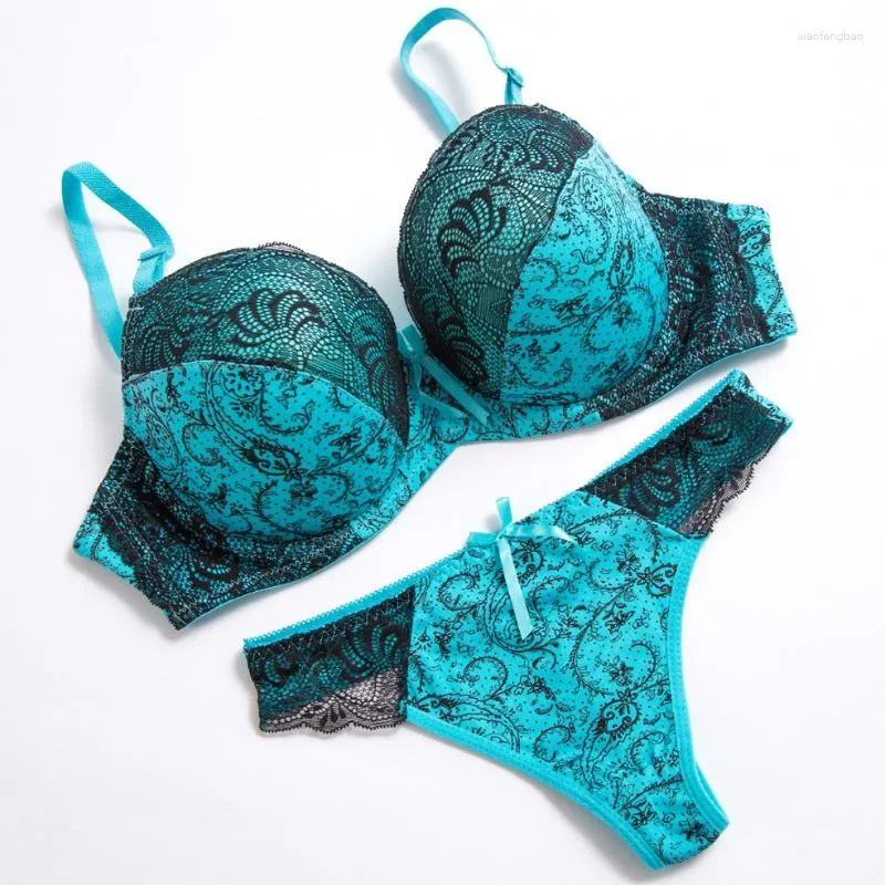 Bras Sets Sexy Women Bra Thong Lace Fashion Color Matching Underwear Set  From 10,96 €