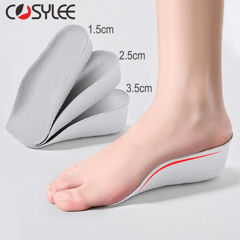 Shoe Parts Accessories Arch Support Height Increase Insoles Half Pads Orthopedic Breathable Memory Foam 7 Points Lifts Flat Feet 230817