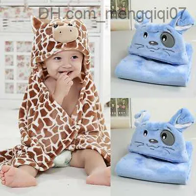 Serviettes Robes 100cm ours en forme de bébé à capuche salle de bain doux bébé nouveau-né serviette girafe serviette feutre bébé serviette de bain dessin animé motif serviette Z230819