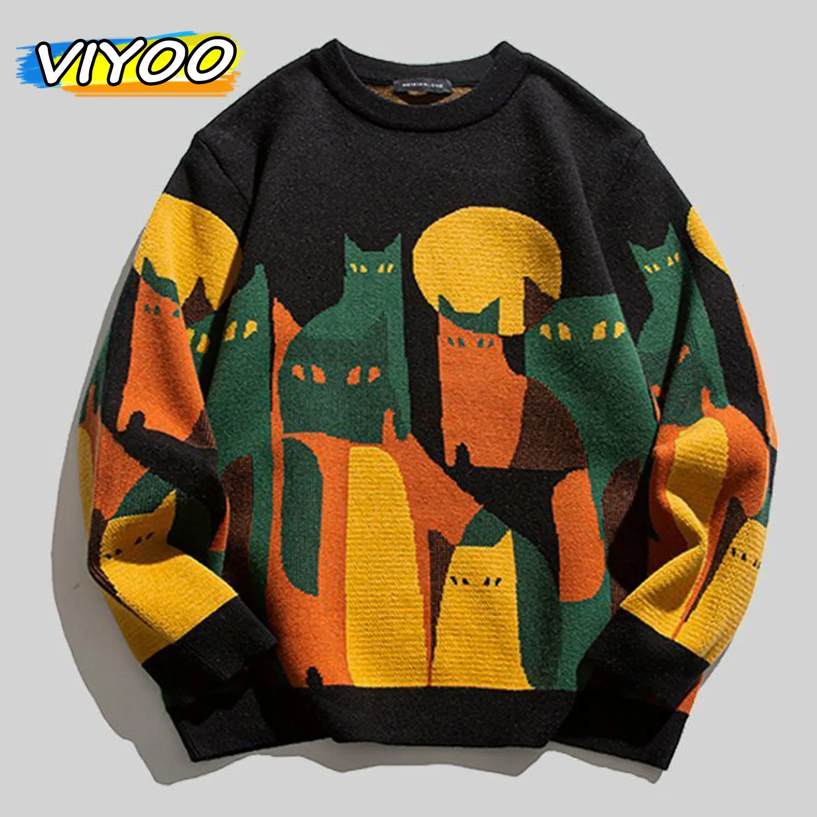 Men's Sweaters Men Pull Knitted Sweater Sweatshirts Y2K Clothes Pullover Christmas Clothing Winter Jumper Knit Fleece For 230817