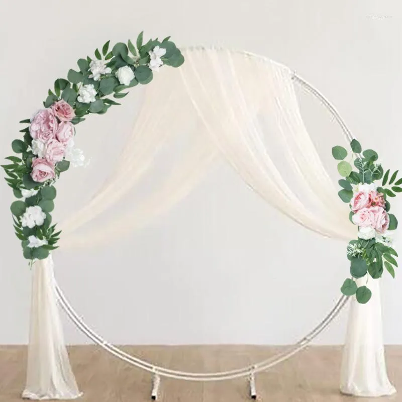 Flores decorativas Yan Arco de casamento artificial Arco floral Arco floral para a cerimônia Cenário de cenário de cenário de cadeira de mesa de coração decoração de cadeira