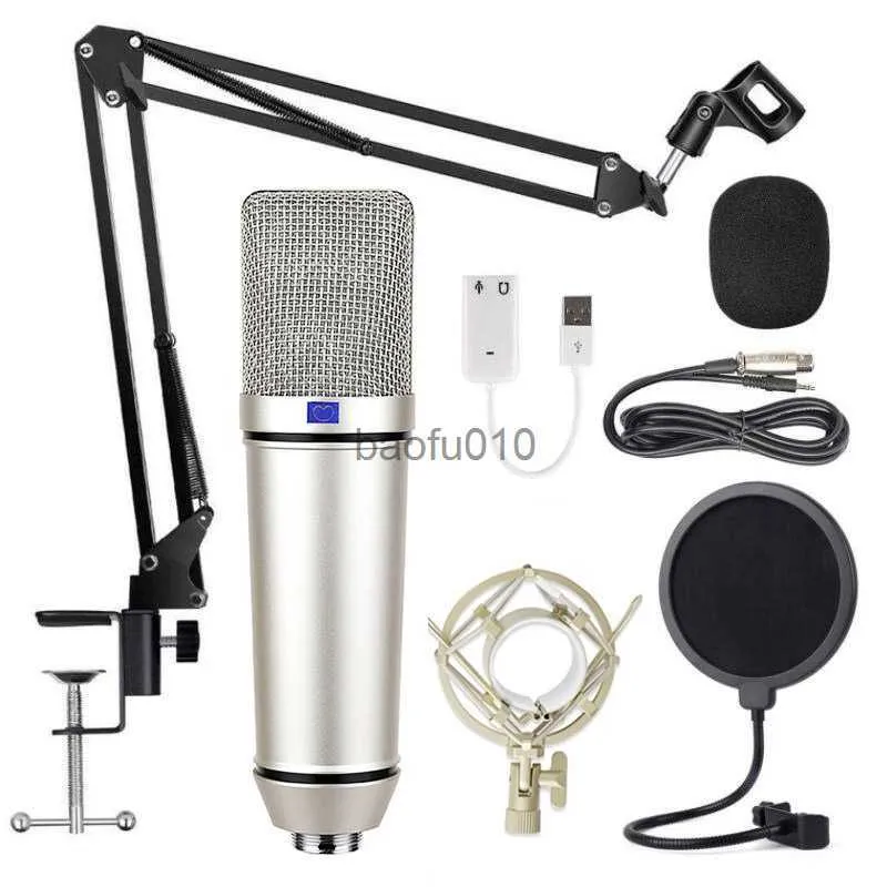 الميكروفونات مكثف الميكروفون RU-87 تسجيل الميكروفون Microphone Microphone للكمبيوتر المباشر الألعاب البودكاست الغناء HKD230818