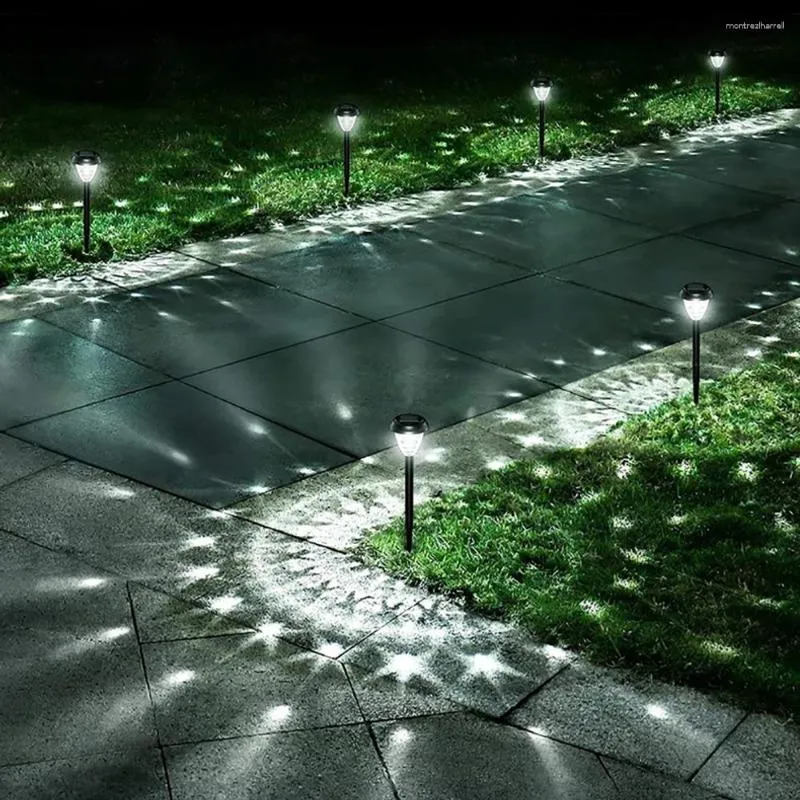 Paisagens de passarelas do quintal paisagens de grama solar lâmpada de lâmpada para a via de jardim ao ar livre à prova d'água movida a energia solar