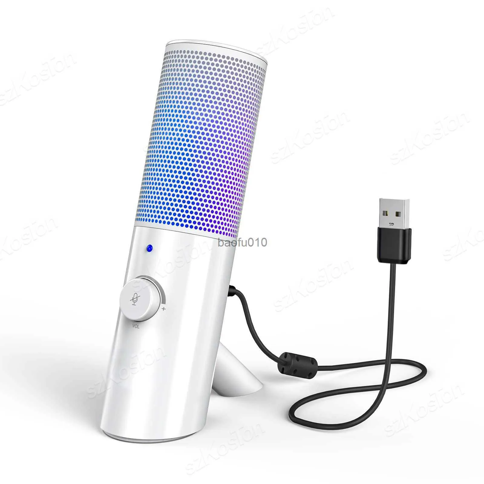 Microphones USB Microphone Studio Recording Professional Condenser RGB Gaming Microphone for PCコンピュータービデオポッドキャストストリーミングマイクA8 A6 HKD230818