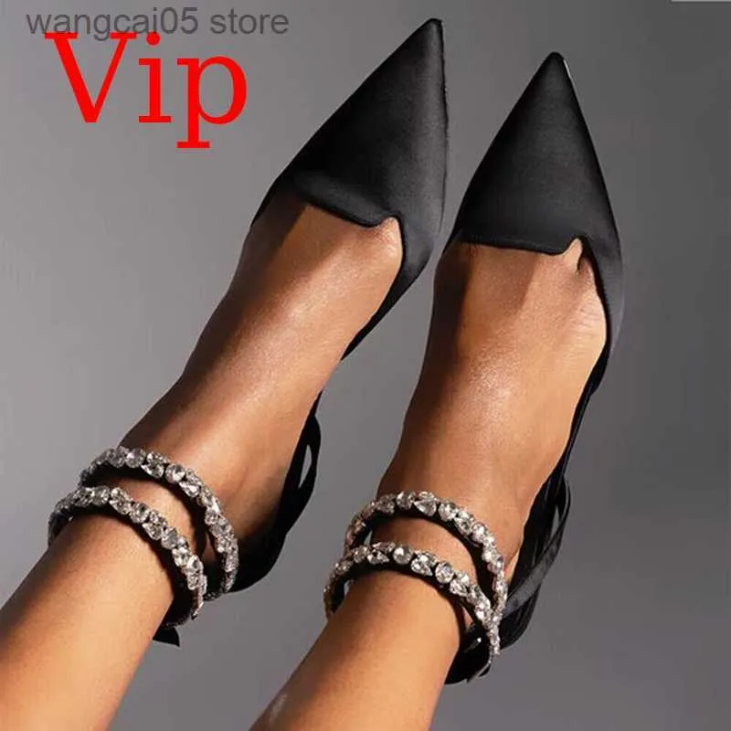 Kleiderschuhe VIP Link 2023 Sommerschuhe Sandalen Frauen modische modische spitze Zehen flache Frauen Sandalen sexy Party Hochzeit Luxus Ladies Sandalen T230818