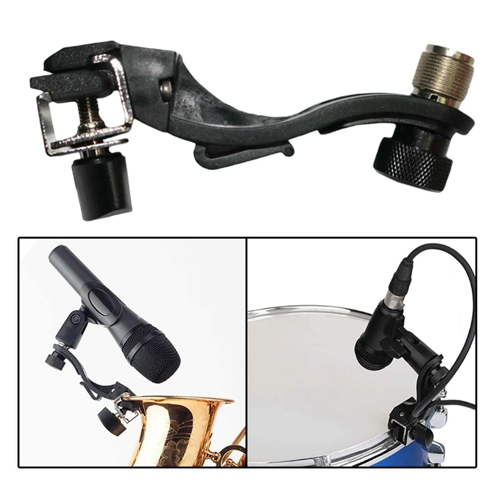 Drum Microphone Clip Instrument Clip On Drum Rim Shockproof Adjustable Mic Height Mount for Microphone Accessories Studio