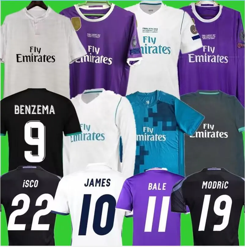 2016 2017 2018 Real Madrids Soccer Jersey 16 17 18 Bale Benzema Modric Retro Football Shirts Vintage Isco Maillot Sergio Ramos Marcelo Camiseta Long and Short Shirt