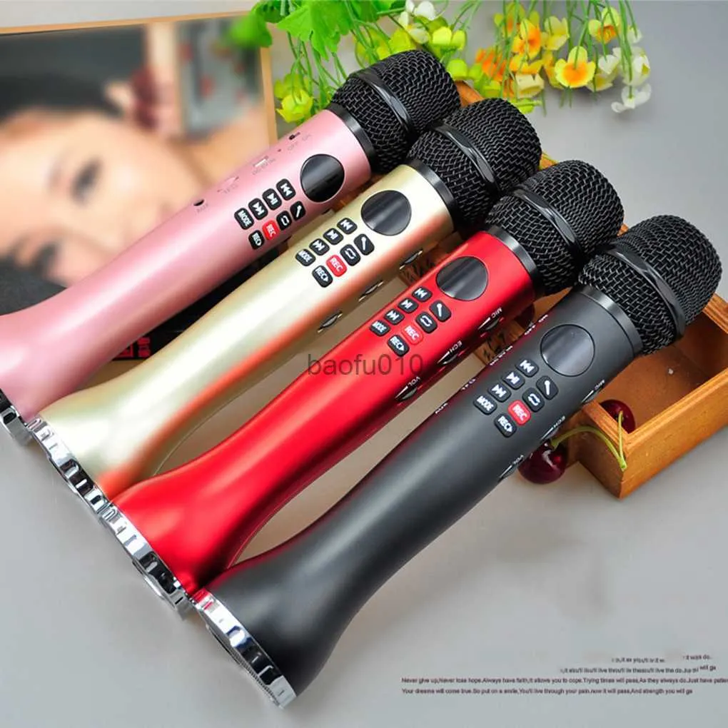Wireless Handheld Karaoke Microphone With Bluetooth Speaker, Led