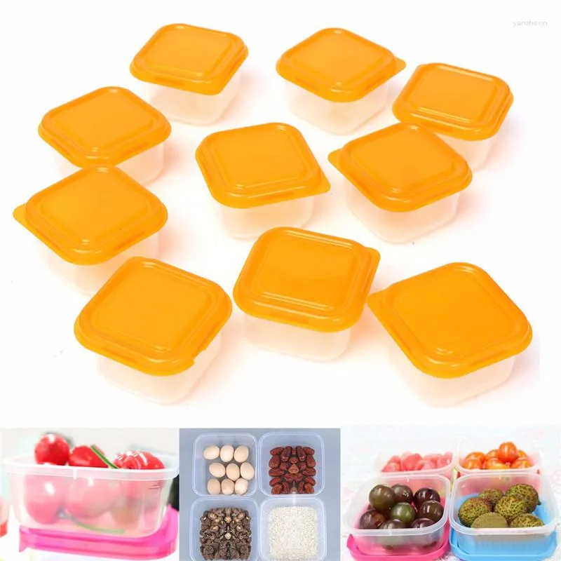 Bouteilles de rangement 8 morceaux de mini-boîte en plastique réutilisable Snack Continier Fruit de noix avec des accessoires de cuisine de couvercle