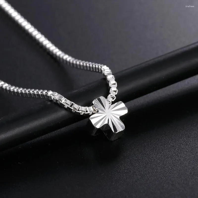 Chaines Charmes Cross 925 Stamp Silver Color Women Collier Jewelry Lady Fashion Mute Pendentif Wedding