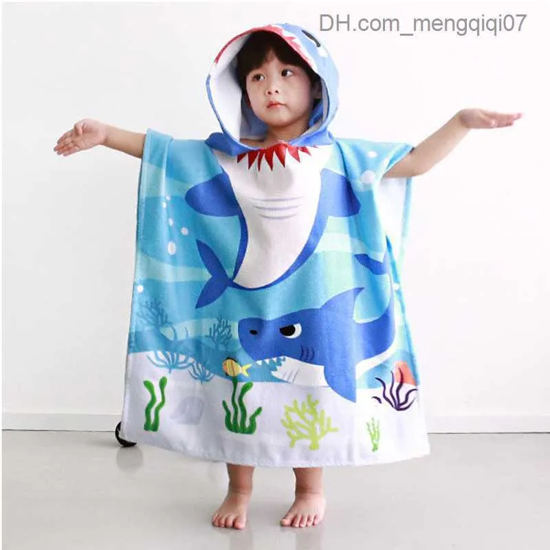 Handelsrockar Spring Children's Badrum Shark Dinosaur Robe Baby Cartoon Poncho Baby Bag filt Pyjamas Boys and Girls 'Badrum Thanddukar Z230819