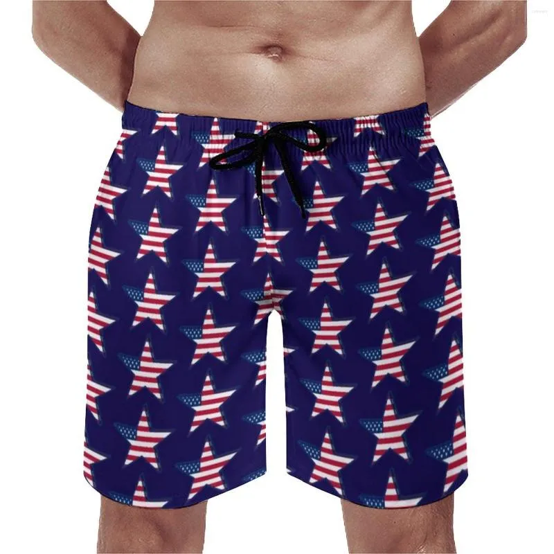 Heren shorts gym VS AMERIKAANSE VLAG HAWAII ZWEMBRUKS STAR -PRINT PATRIOTISCHE MANNEN FAST DROY LUND KWALITEIT ONTERZEKENDE STRAND KORTE BROTE PAND