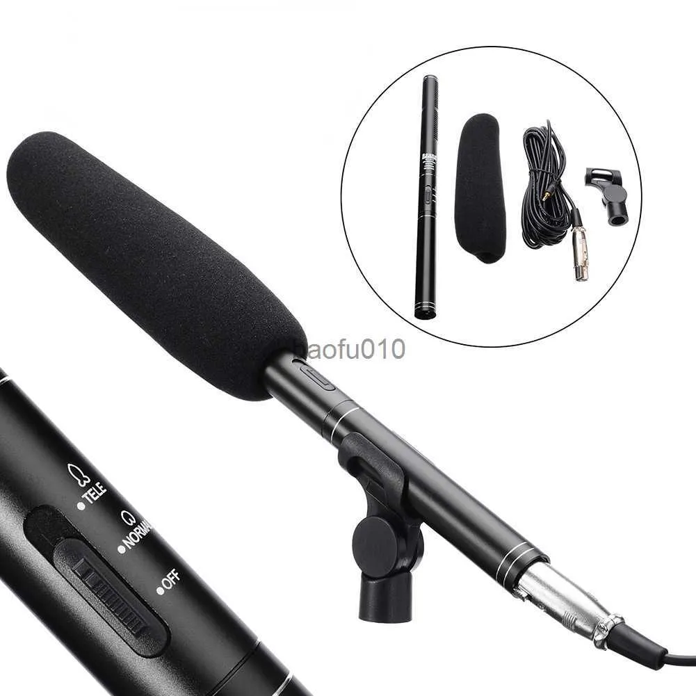 Microphones Microphone à condensateur pour fusil de chasse professionnel Enregistrement d'entrevue Vlog Live Mic Cardioïde pour caméscope Nikon DSLR HKD230818